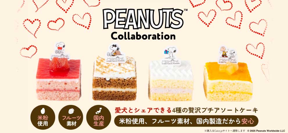 PEANUTS Collaboration 愛犬とシェアできる4種の贅沢プチアソートケーキ
